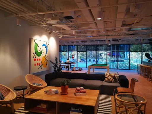 break zone with pool barcelona poblenou Lounge space for team break poblenou barcelona