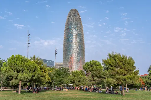 views of the torre glories in barcelona