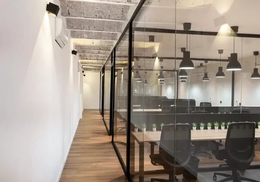 Furnished workspace with meeting rooms